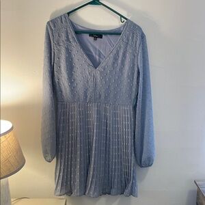 Lulus Blue Long-Sleeve Dress